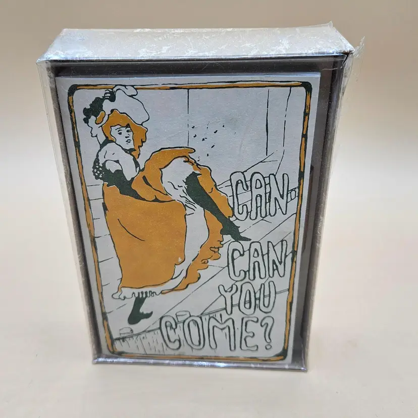 Ephemera- Tiber "Can Can You Come" Invitations In Orig. Box, 10 Cards & Envelopes