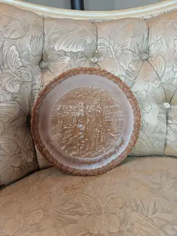 Vintage Fenton Chocolate glass collector plate "Washington at Valley Forge"