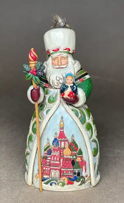 Jim Shore Heartwood Creek Russia Santa Cuckoo Clock Christmas Ornament with Tag