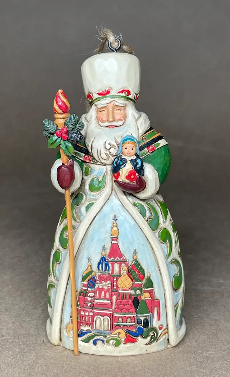 Jim Shore Heartwood Creek Russia Santa Cuckoo Clock Christmas Ornament with Tag