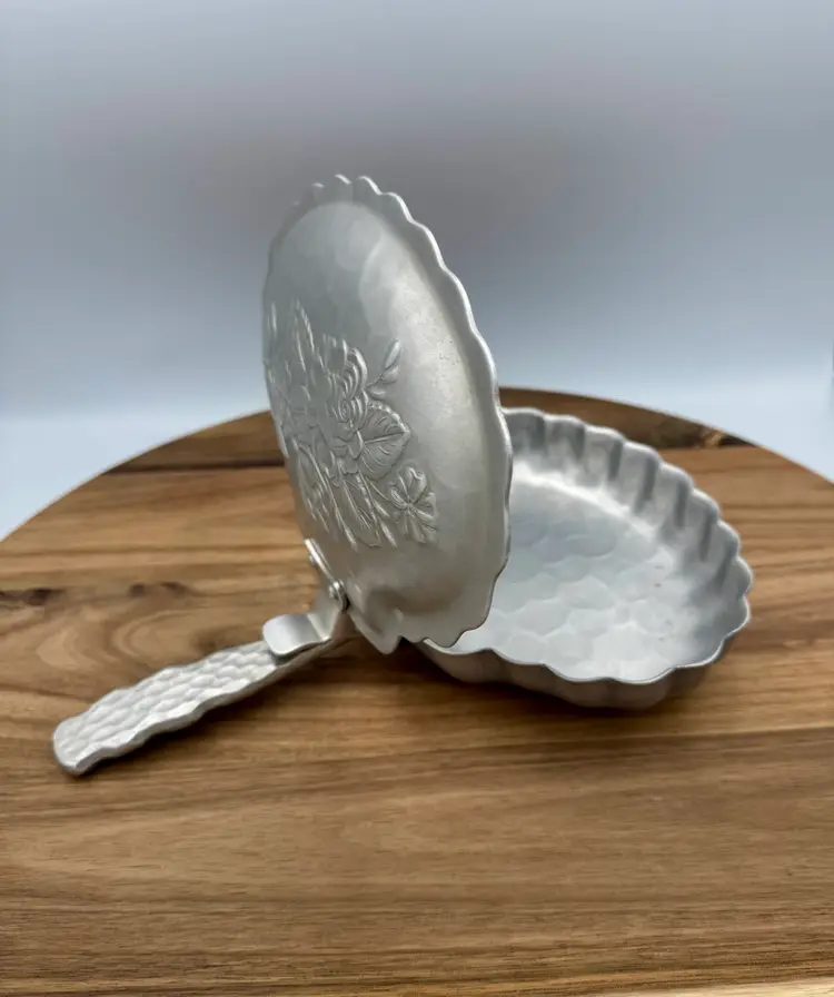 Vintage Hammered Aluminum Crumb Catcher/ “Silent Butler”