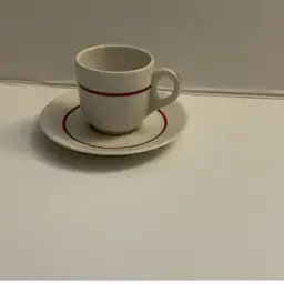 White With Red Stripe Demitasse