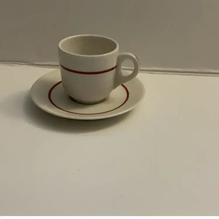 White With Red Stripe Demitasse