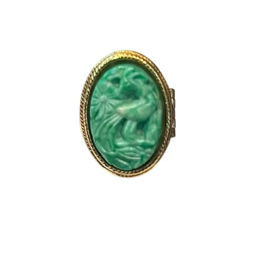 Perfume Ring Costume Jewelry Green Bird Of Paradise “POISON RING”