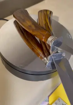 #03~ Bakelite Handles! Vintage Washington Forge Meat Carving Set - No Damage