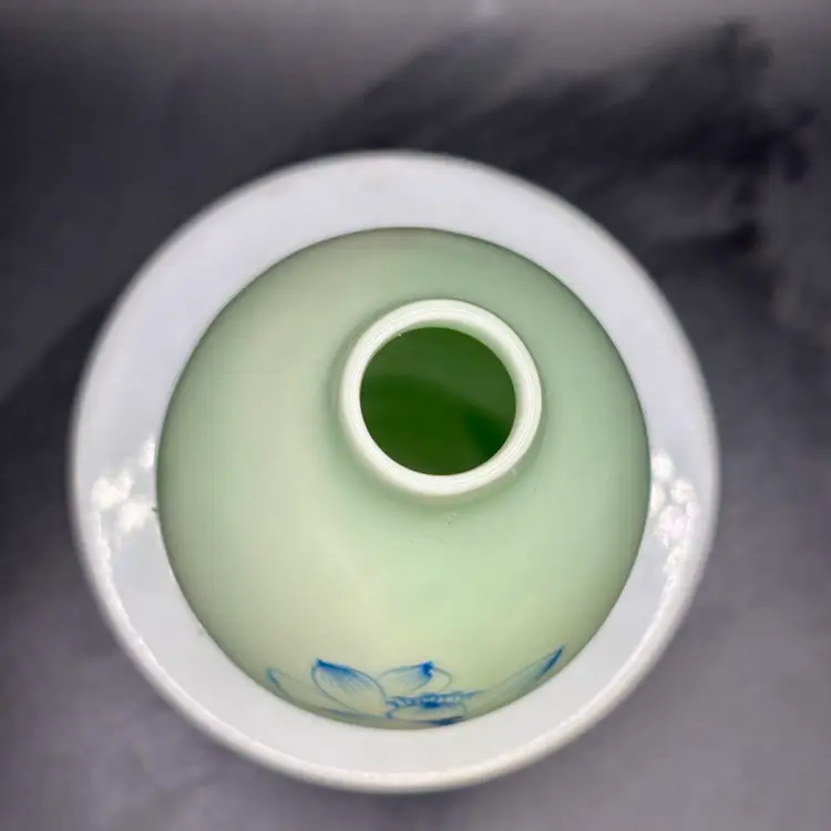 Lotus Flower Celadon Mini Bud Vase 4.5”