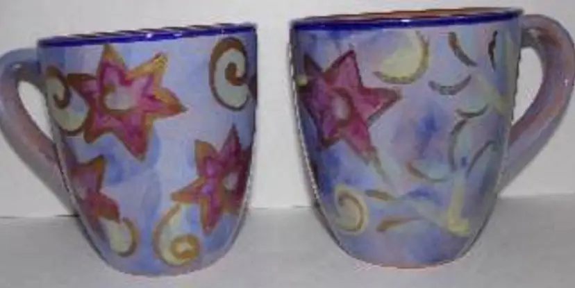 Rare Starbucks Exclusive, Jewish Star of David Mugs, Hand Painted In Italy, 12 oz