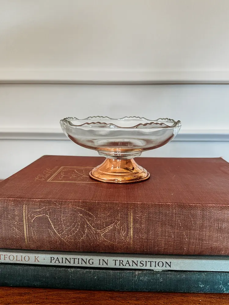 Vintage Princess House Candy Dish with Copper Base