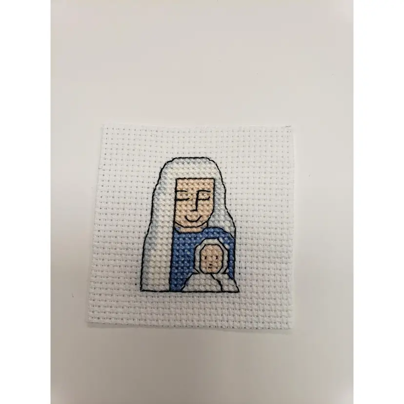 New Handmade Cross-stitched Mother And Infant Cross-stitch Piece