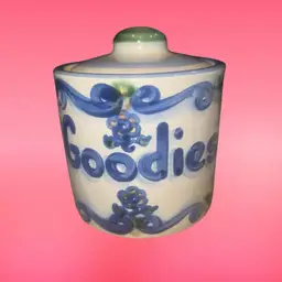 Vtg M.A. HADLEY Pottery Stoneware Goodies Cookie Treat Jar Canister "Fill Me"