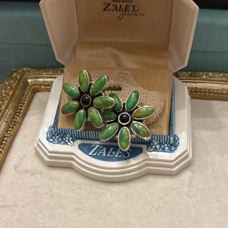 Sterling Turquoise Black Onyx Earrings