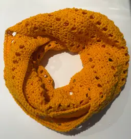 Eternity Scarf - Crochet Scarf In Dark Yellow/Orange