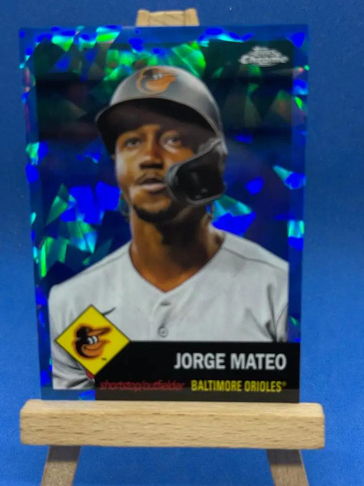 2022 Topps Chrome Platinum Jorge Mateo Blue Atomic /100 Orioles