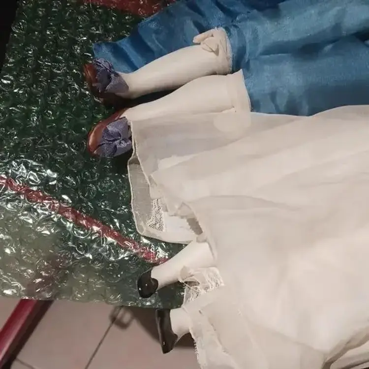 Linda Cheek 1984 15in. "Blue Boy" (#73/300) & "Pinkie" Porcelain Bisque Dolls