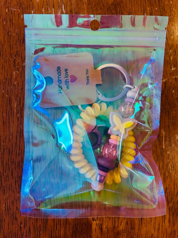 Butterfly Beaded Bag Charm Keychain