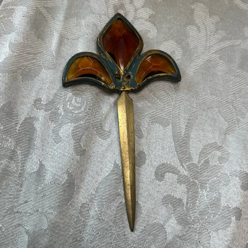 Vintage Amber Colored Letter Opener