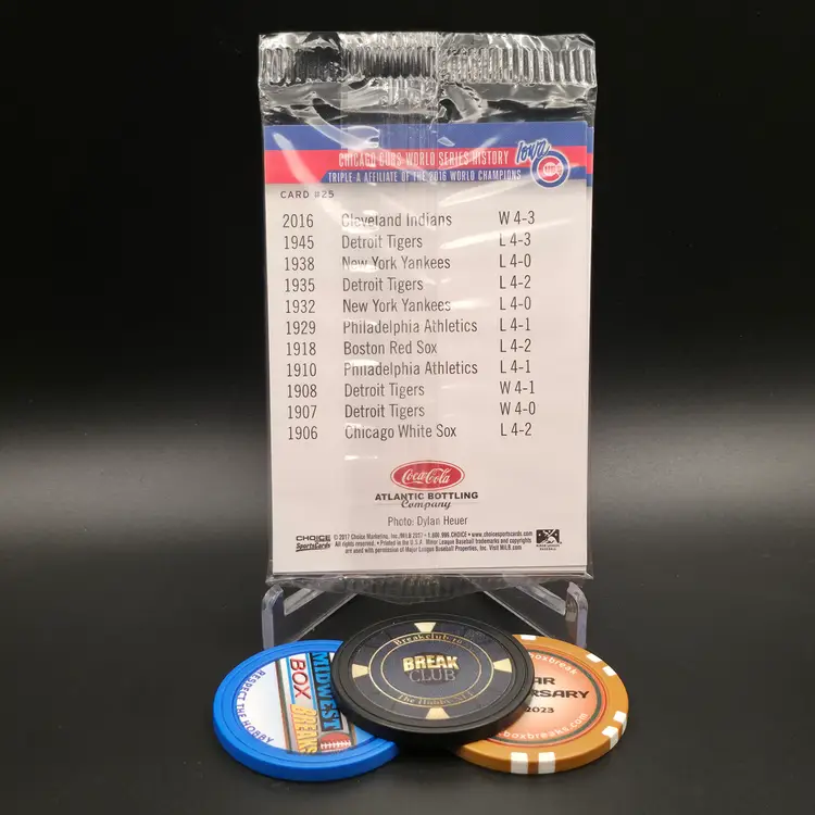 Chicgo Cubs World Series History Iowa Cubs Promo Pack Unopened - 2017 Choice Baseball - Card #21 through 25 Javier Baez + - Iowa Cubs