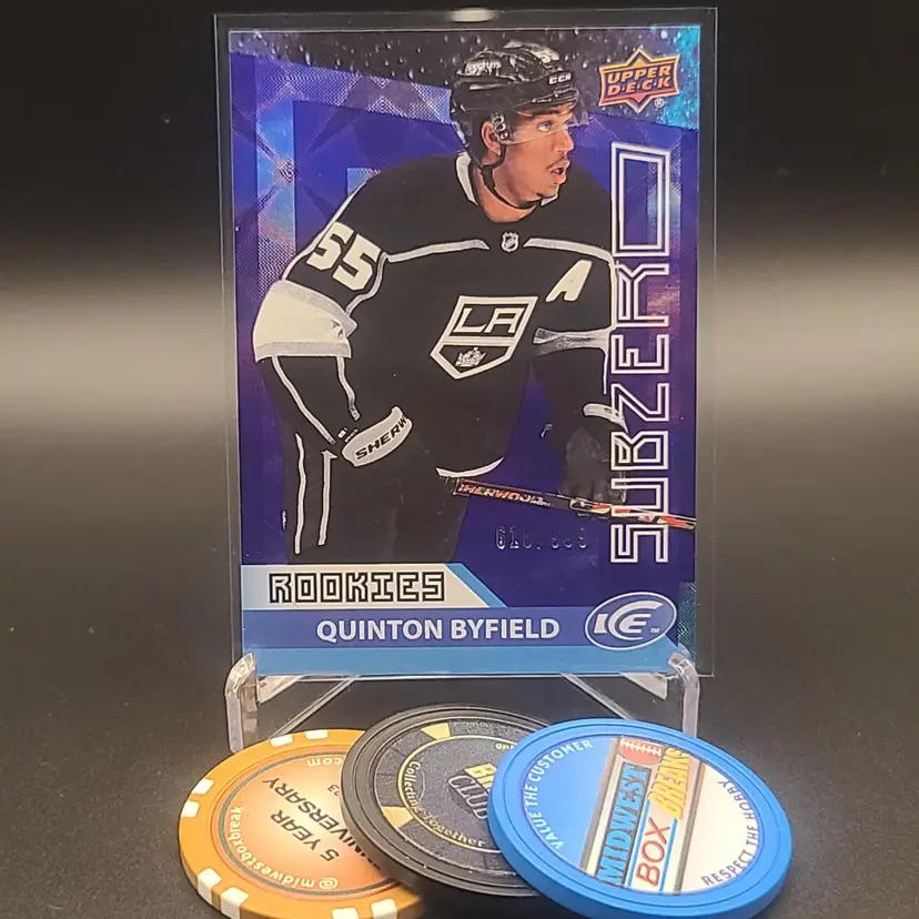 2021-22 Quinton Byfield Upper Deck Ice Subzero Rookie Insert Rookie #'d 618/999 Card # SZ-57 - Los Angeles Kings Hockey Card
