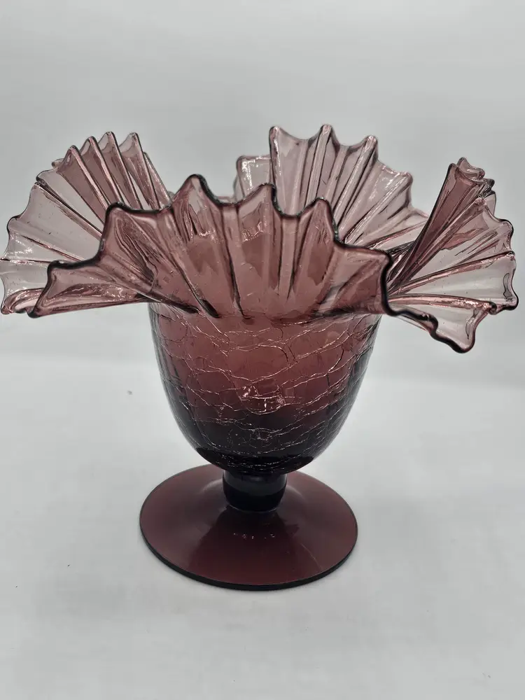 Blenko Amethyst Ruffled Vase #388