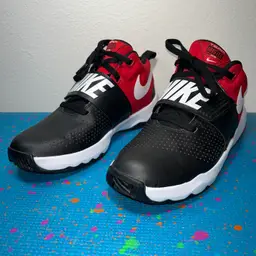 Nike Team Hustle D8 Mid Black University Red 881941-004 youth size 6.5Y women 8.5
