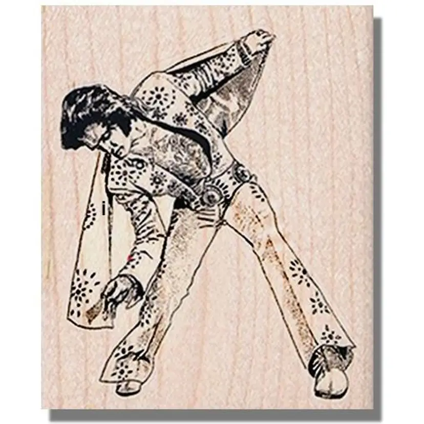 Elvis In Jumpsuit Rubber Stamp - Elvis Presley