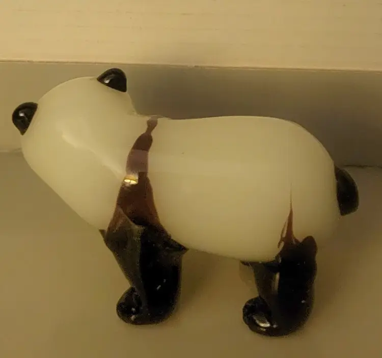 Small Blown Glass Panda Bear
