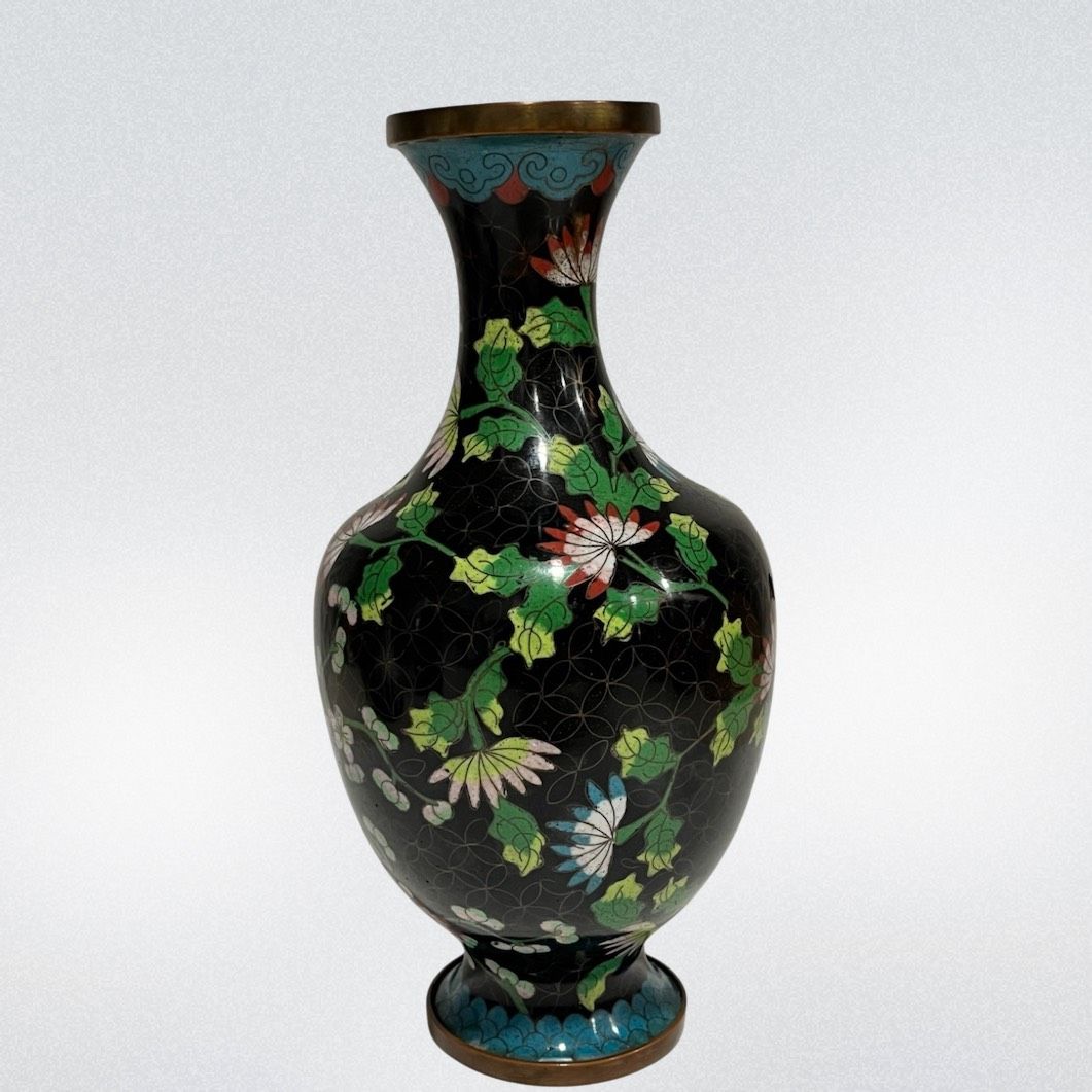 Niknax · Enamel Over Copper- Vintage Chinese Cloisonné Vase