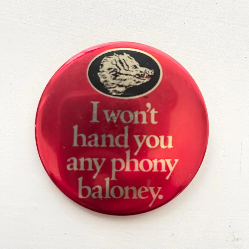 Boar's Head Delicatessen New York Deli Food Meat Brand Phony Baloney Pin Button