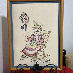 Set Of Grandparents Hand Embroidered Frames