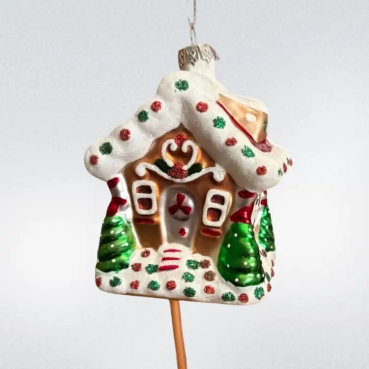 Glass Ornament Gingerbread House
