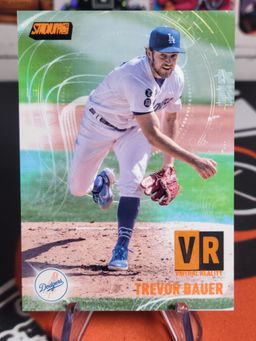 Trevor Bauer 2021 Topps Stadium Club Virtual Reality Gold Refractor 40/50