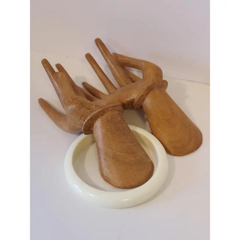 Ivory Colored Acrylic Bangle Bracelet