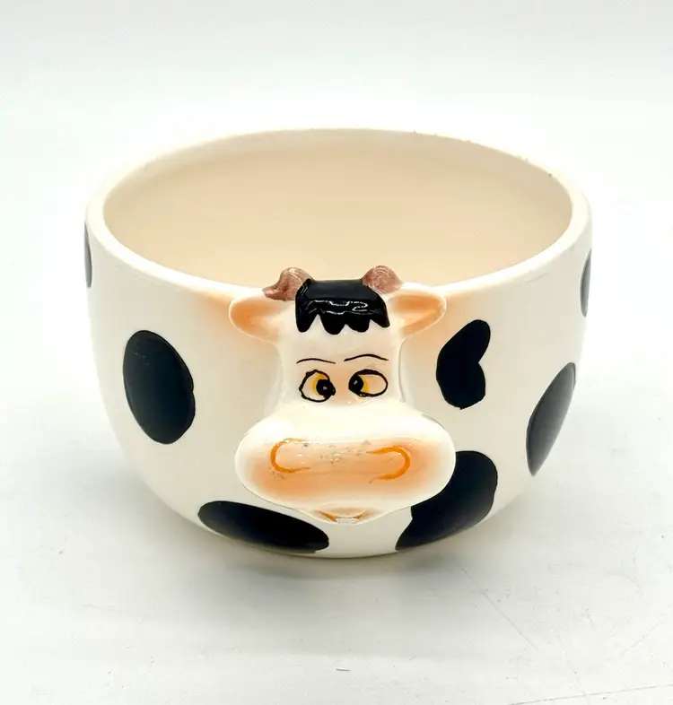 Cow Bowl Ceramic 6”W