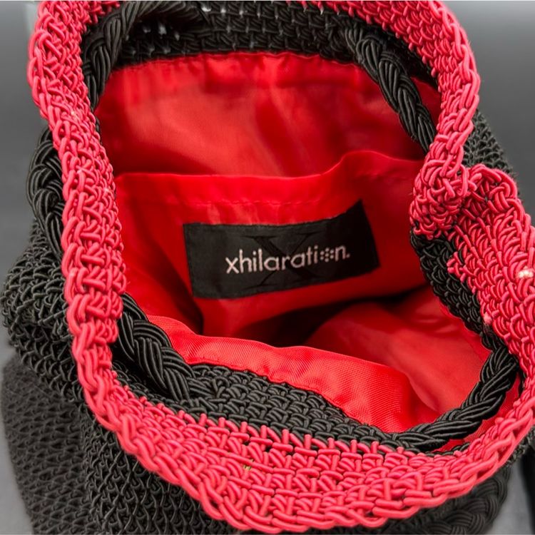Crocheted Cherry Purse Backpack Very Clean Condition Has A Pocket On The Inside, Makers Mark Also very adorable for young teens or Any Age