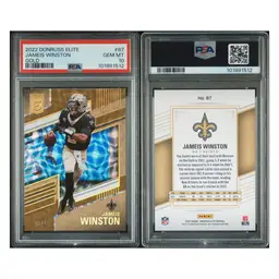 Jameis Winston Pop 1 PSA 10 2022 Panini Donruss Elite Gold /10 #87 New Orleans Saints