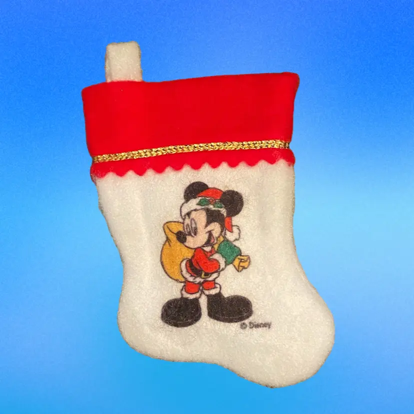 Vintage 1990's Disney Small Mickey Christmas Stocking