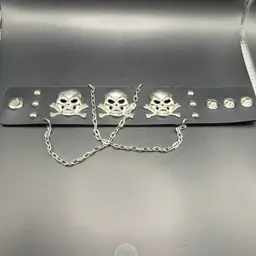 Train Special Faux Leather Skull And Crossbones Wrap Bracelet