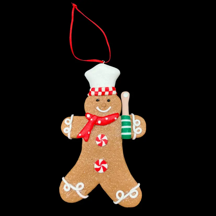 BIN - Polymer Clay Gingerbread Cookie Ornament