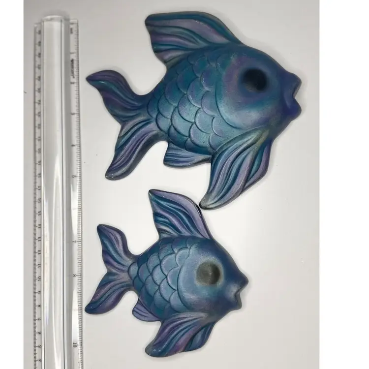 Pair of Chalkware Mid Century Fish - Kitschy Cute! No Chips