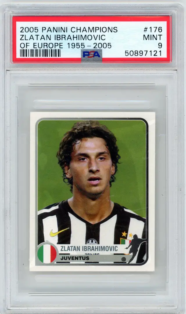 2005 Panini Champions of Europe ZLATAN IBRAHIMOVIC 1995-2005 Stickers #176 JUVENTUS PSA 9 MINT