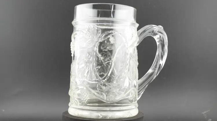 Vintage Clear Glass Mug Ornate