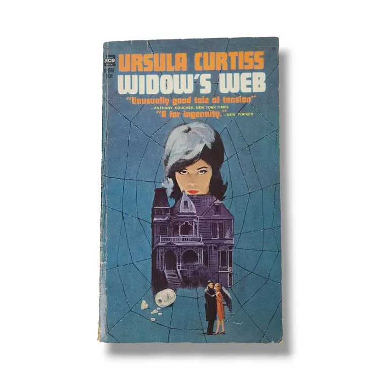 Widow's Web Book by Ursula Curtiss Murder Mystery Suspense Gothic Cover Art 1956