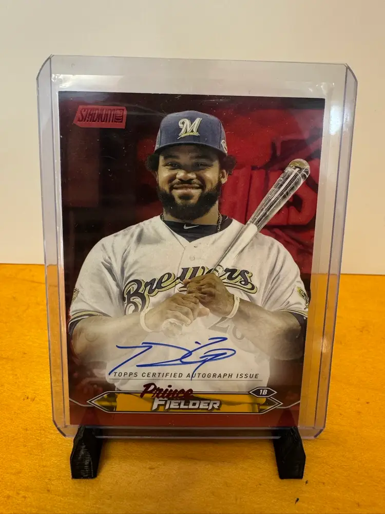 Prince Fielder 2024 Topps Stadium Club On-Card Auto Red 16/50 - Milwaukee Brewers