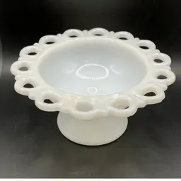 Milk Glass Pedestal Candy Dish Bowl