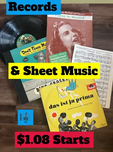 Records & Sheet Music $1.08 Starts 🎼🎼🎼🎼