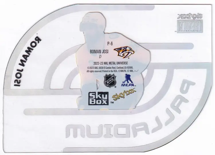 2022-23 Metal Universe Palladium #P6 Roman Josi Nashville Predators Hockey Card