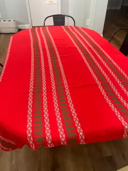 Handmade Handcrafted Woven Scandinavian Style Christmas Tablecloth.66x54”