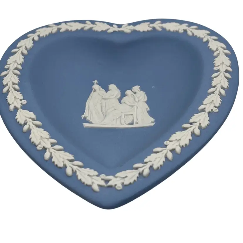 Small Heart Shaped Trinket Dish, “The Procession “ Wedgwood Jasperware 1956