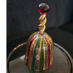 Pier 1 Imports Festive Stripes Holiday Glass Bell