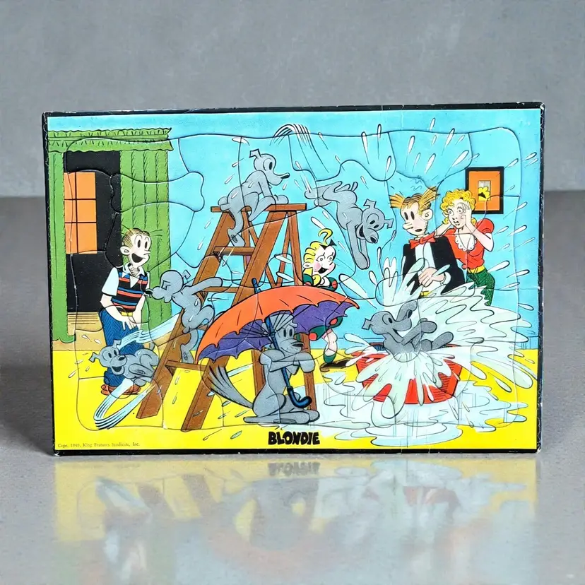 Blondie and Dagwood Water Fun Tray Puzzle King Features Syndicate, Inc. Vtg